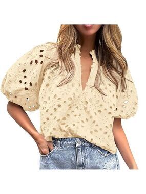 ✨Prettygarden Women's Summer Top Beige Medium NWT
